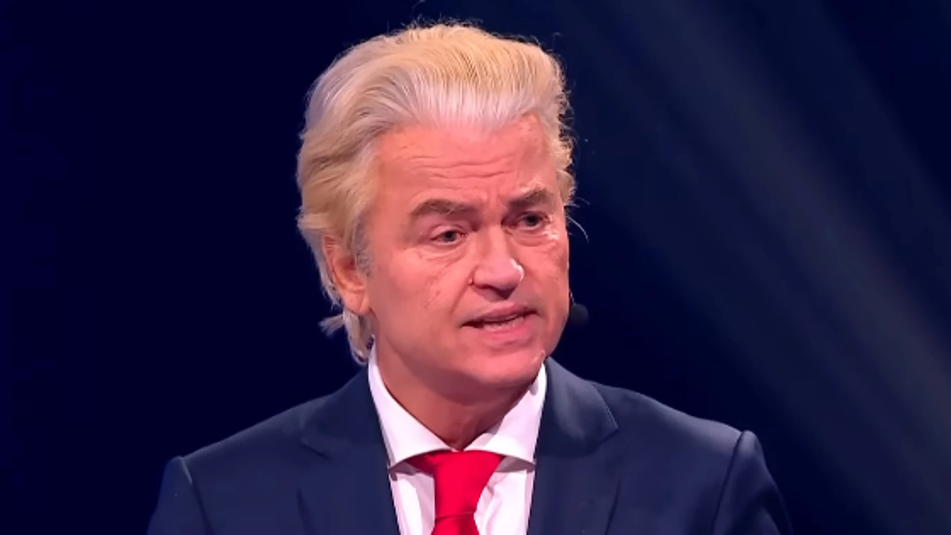 Politicus Geert Wilders tijdens een bijeenkomst
