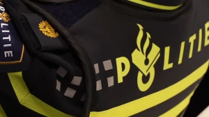 Close-up van het politie-embleem
